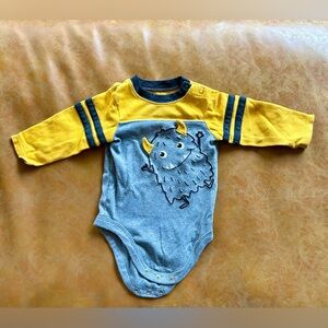 *ADD TO BUNDLE FOR $1* Garanimals Yellow and Gray Monster Bodysuit